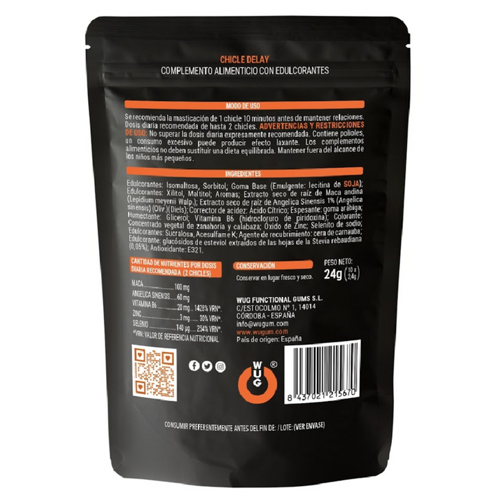 Retardante Pastilhas WugGum Delay Cum 10 Un