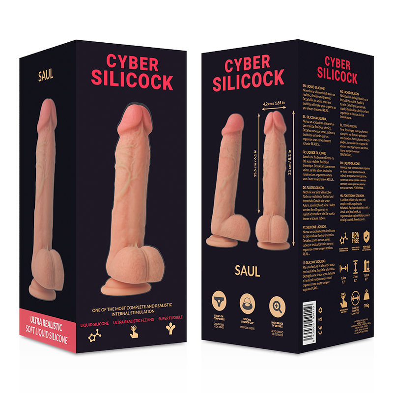 Strap-On Dildo Silicone Dupla Densidade Cyber Silicock Saul