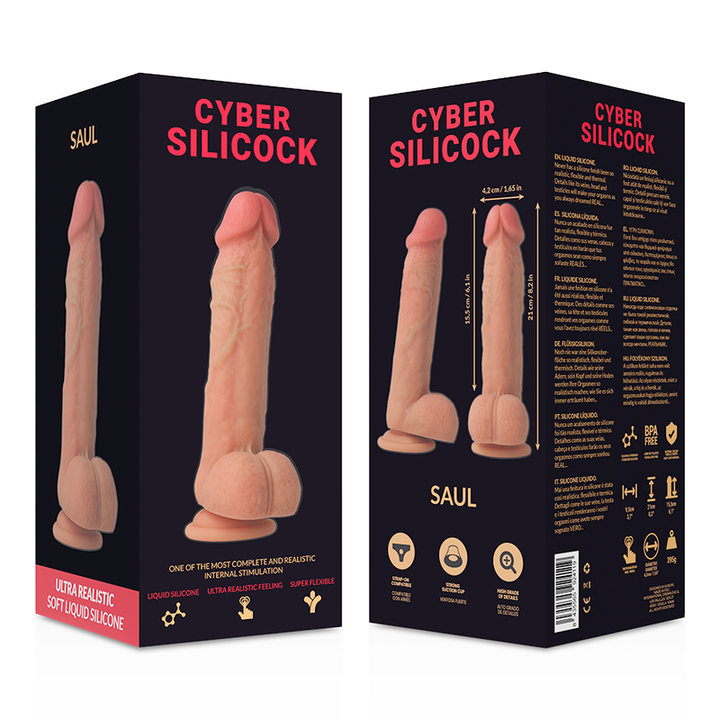 Strap-On Dildo Silicone Dupla Densidade Cyber Silicock Saul