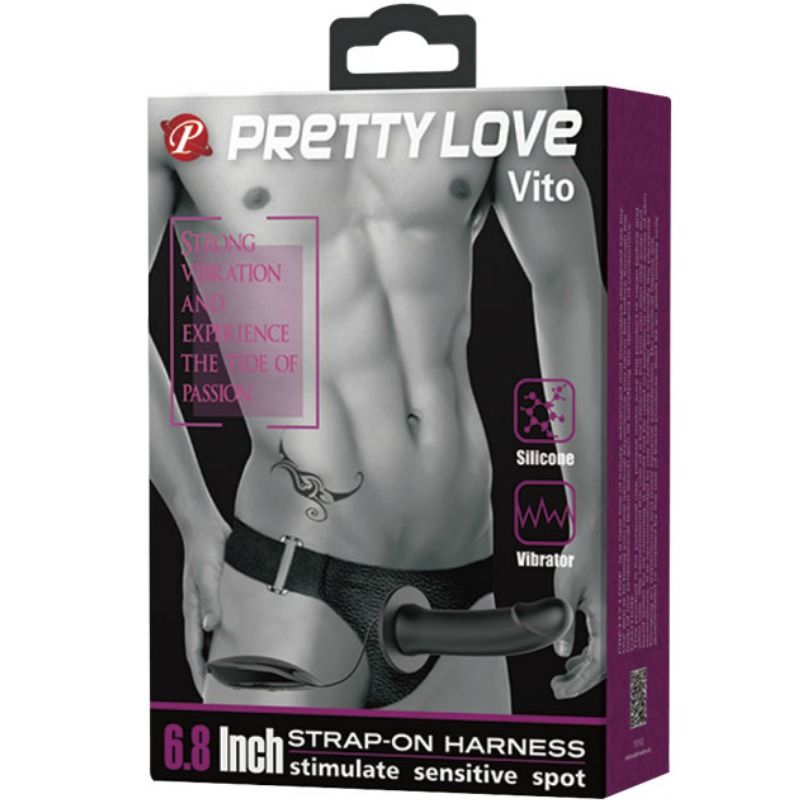 Strap-On Oco Vibração Pilhas PrettyLove Vito