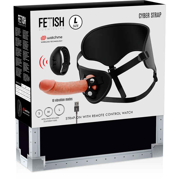 Strap-On Usb Vibração Cyber Strap L Controlo Remoto Watchme