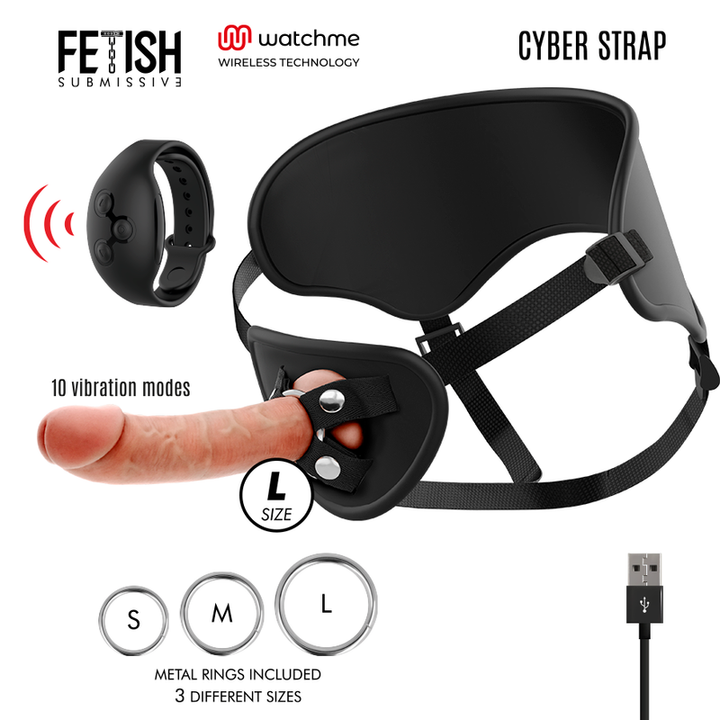 Strap-On Usb Vibração Cyber Strap L Controlo Remoto Watchme