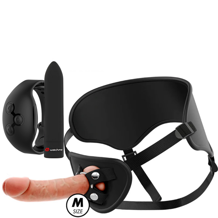 Strap-On Usb Vibração e Bala Vibratória Cyber Strap M Controlo Remoto Watchme