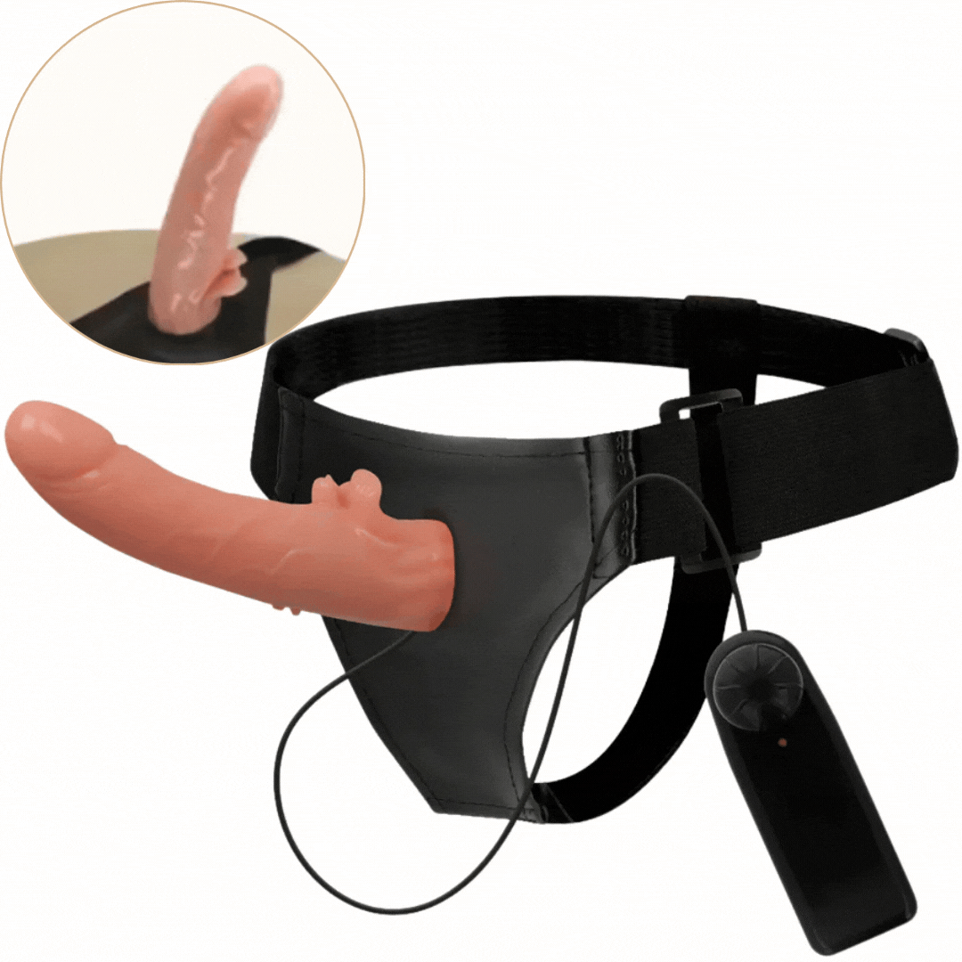 Strap-On Vibração Pilhas e Rotação Harness Attraction Hector