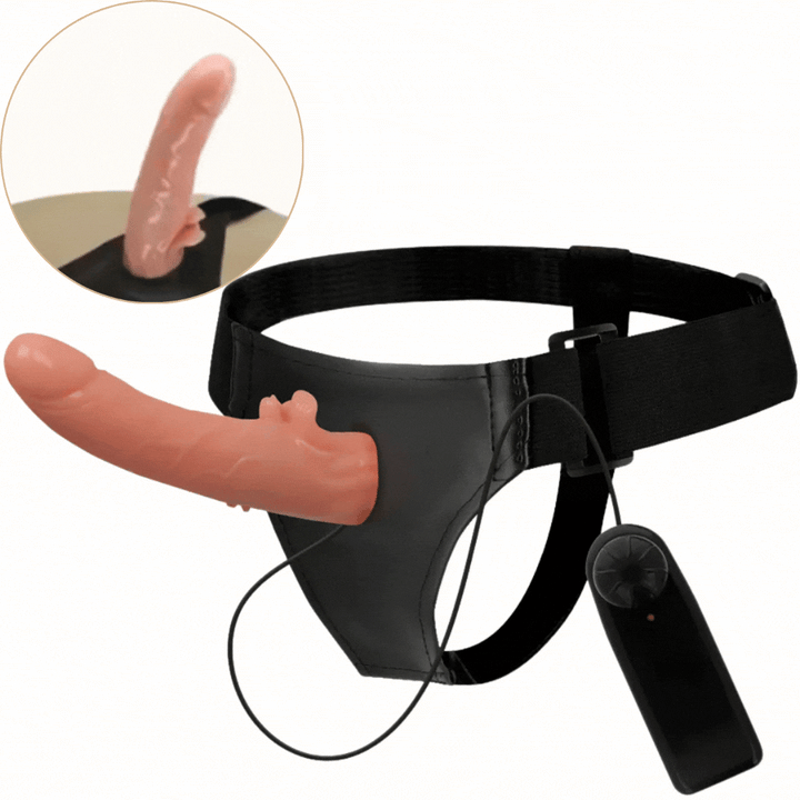 Strap-On Vibração Pilhas e Rotação Harness Attraction Hector