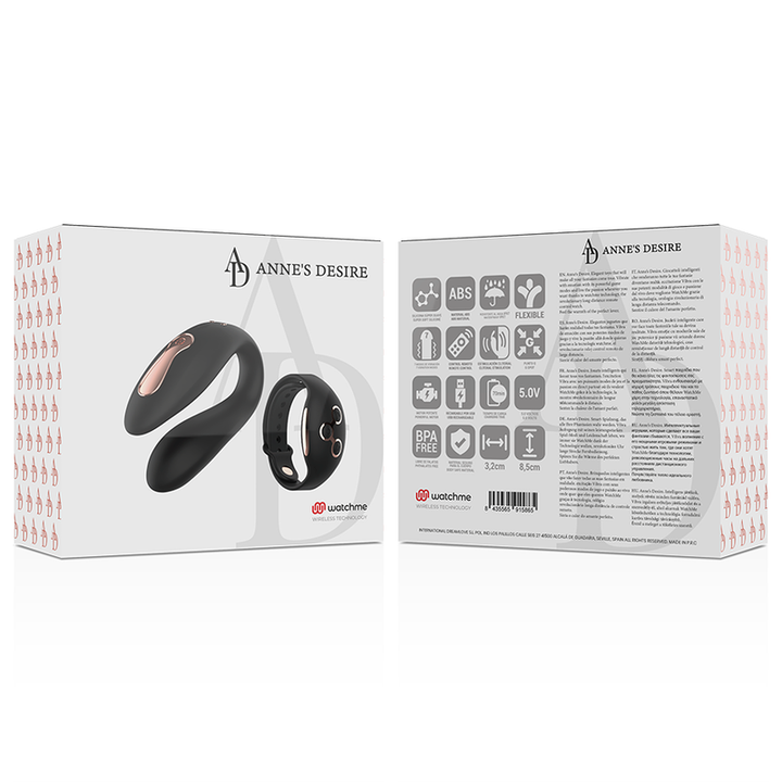 Vibrador Para Casal Usb Anne 's Desire Dual Pleasure Controlo Remoto Watchme