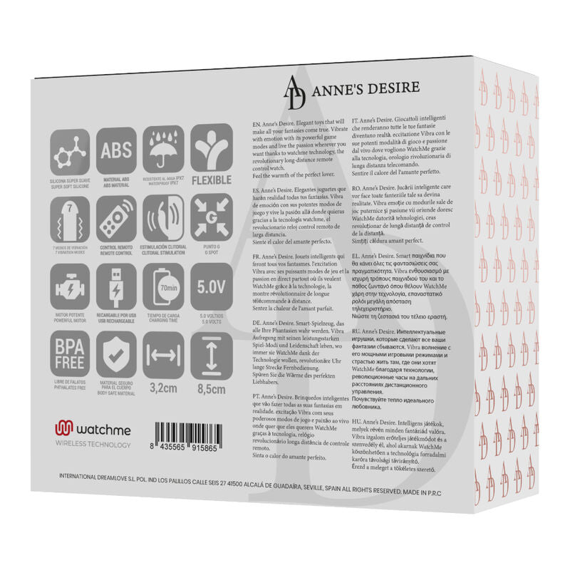 Vibrador Para Casal Usb Anne 's Desire Dual Pleasure Controlo Remoto Watchme