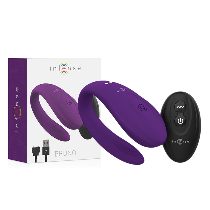 Vibrador Para Casal Usb Intense Bruno Roxo Controlo Remoto