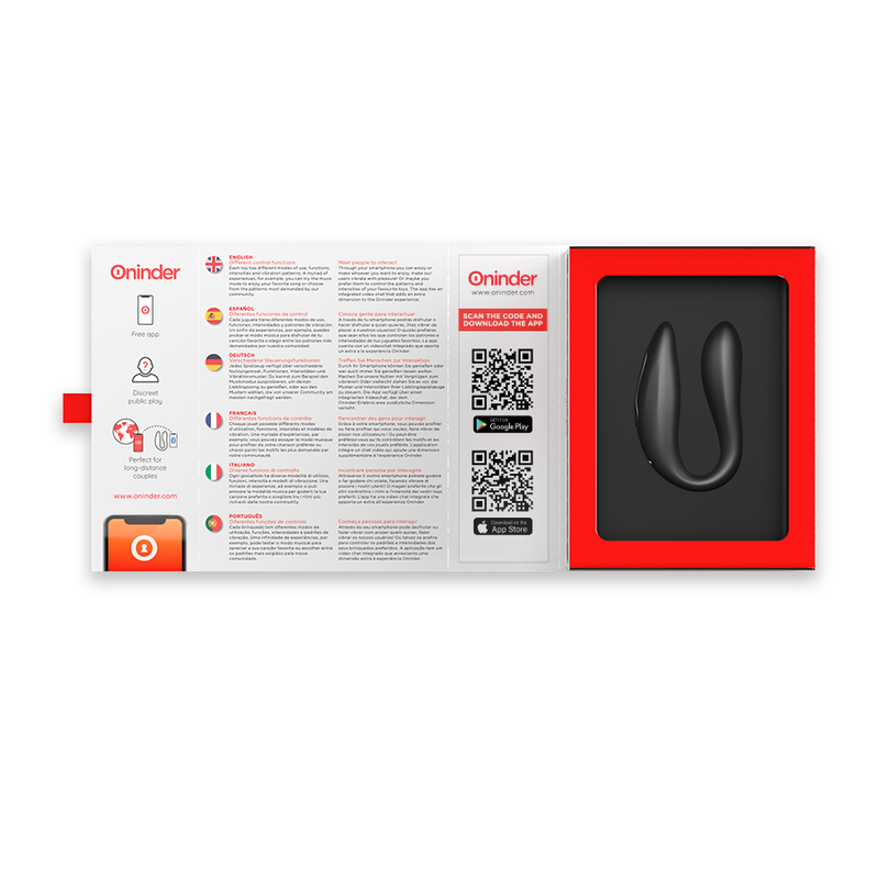 Vibrador Para Casal Usb Oninder Lisboa Preto Controlo Remoto App
