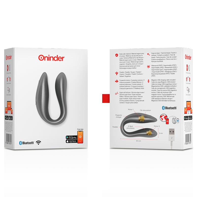 Vibrador Para Casal Usb Oninder Lisboa Preto Controlo Remoto App