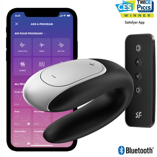 Vibrador Para Casal Usb Satisfyer Double Fun Preto Controlo Remoto App