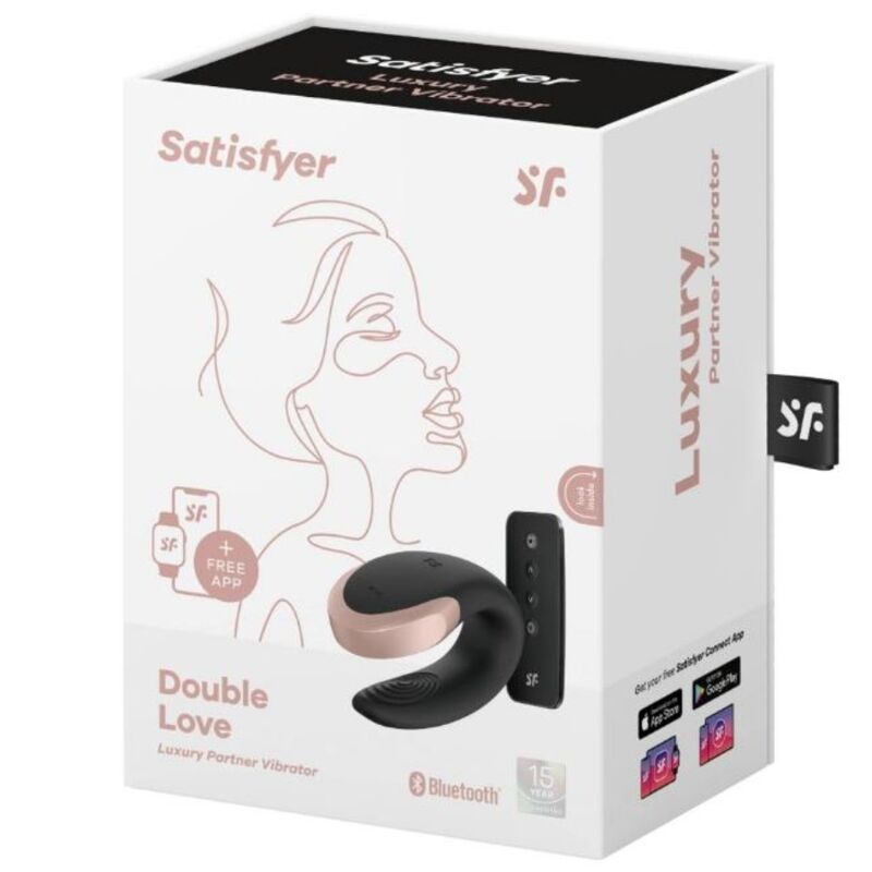 Vibrador Para Casal Usb Satisfyer Double Love Luxury Preto Controlo Remoto App
