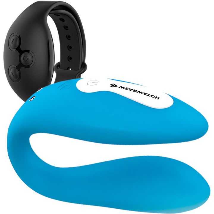 Vibrador Para Casal Usb Wearwatch Dual Pleasure Azul/Preto Controlo Remoto Watchme