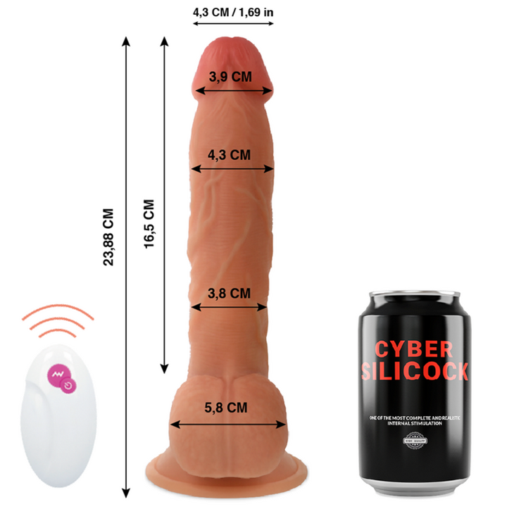 Vibrador Realístico Usb Movimento Telescópico Cyber Silicock Master Bem Controlo Remoto