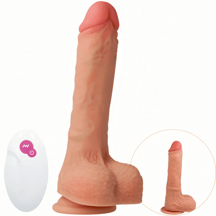 Vibrador Realístico Usb Movimento Telescópico e Rotação Cyber Silicock Mr.Rick Controlo Remoto
