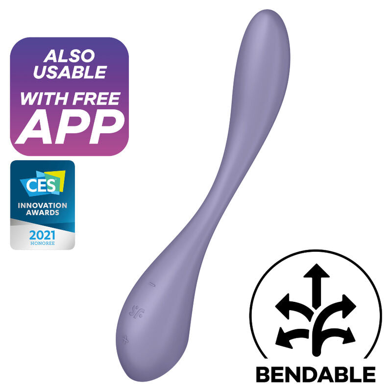 Vibrador Usb Articulável Satisfyer G-Spot Flex 5+ Lilás Controlo Remoto App
