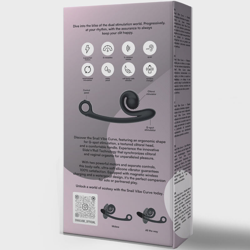 Vibrador Usb Estimulação Sincronizada Snailvibe Curve Preto