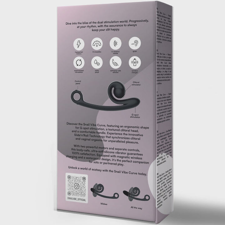 Vibrador Usb Estimulação Sincronizada Snailvibe Curve Preto
