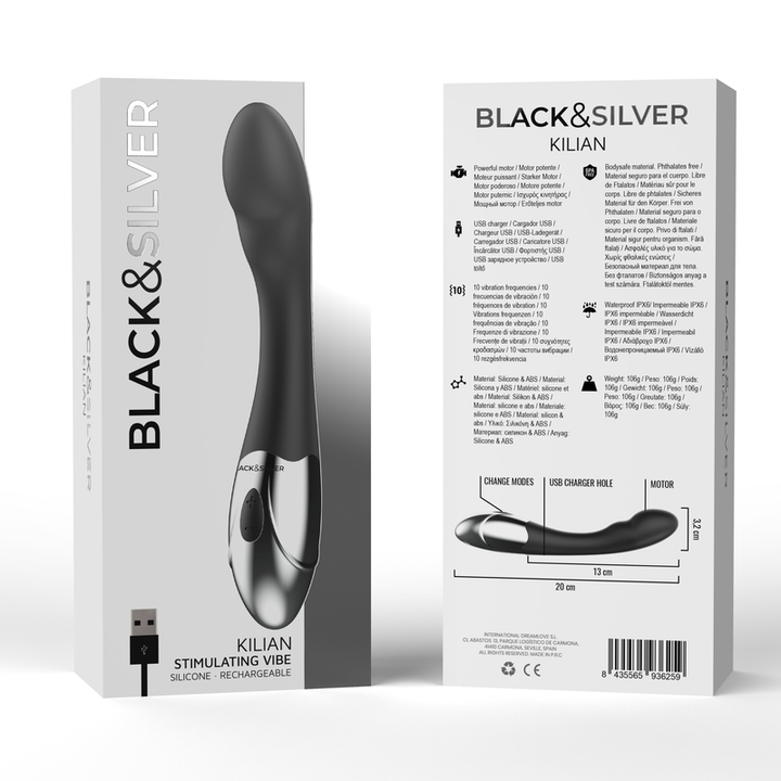 Vibrador Usb Firme Black&Silver Kilian