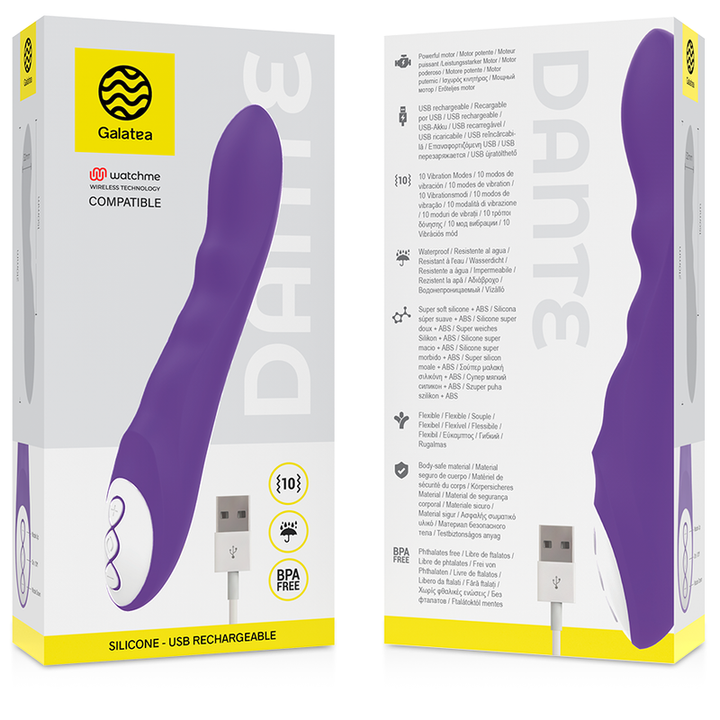 Vibrador Usb Flexível Galatea Dante Controlo Remoto Watchme