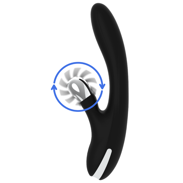 Vibrador Usb Movimento Língua Rotação e Movimento Ponto-G Black&Silver Grimm