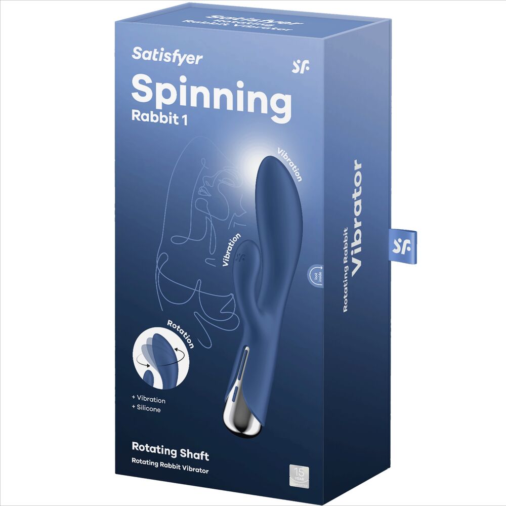 Vibrador Usb Movimento Rotação Satisfyer Spinning 1 Azul