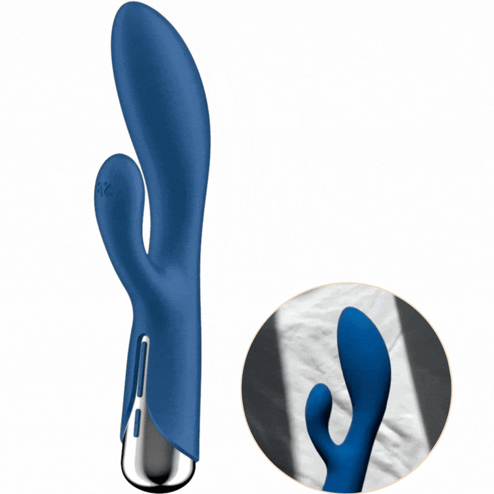 Vibrador Usb Movimento Rotação Satisfyer Spinning 1 Azul