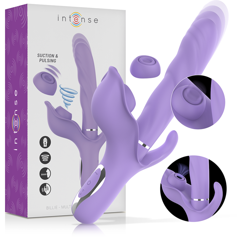 Vibrador Usb Movimento Telescópico e Sucção Intense Billie