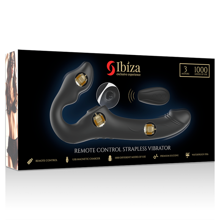 Strap-On Usb Duplo Vibração e Sucção Clitóris Ibiza Luman Controlo Remoto
