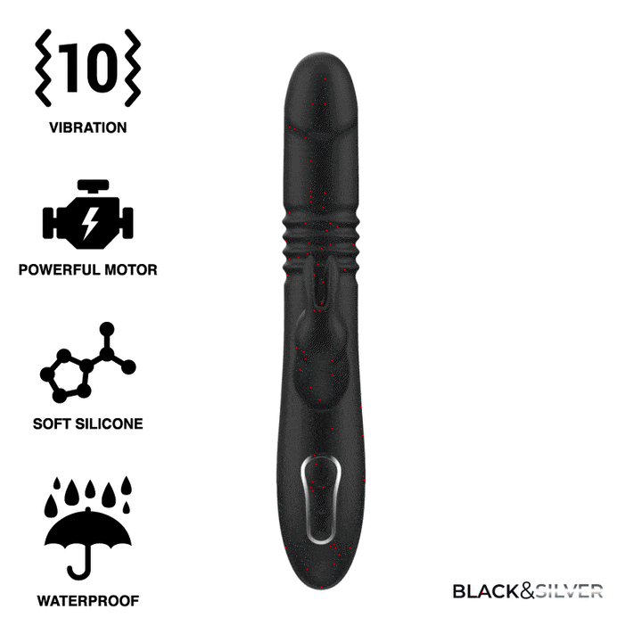Vibrador Usb Movimento Telescópico e Rotação Black&Silver Kenji Controlo Remoto Watchme